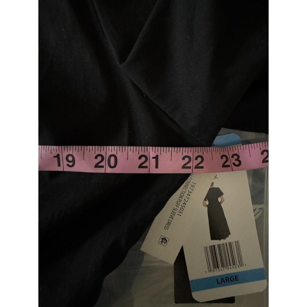 NWT French Connection Ladies Black Puff Sleeve Poplin Cotton‎ Maxi Dress Size L - Picture 7 of 15